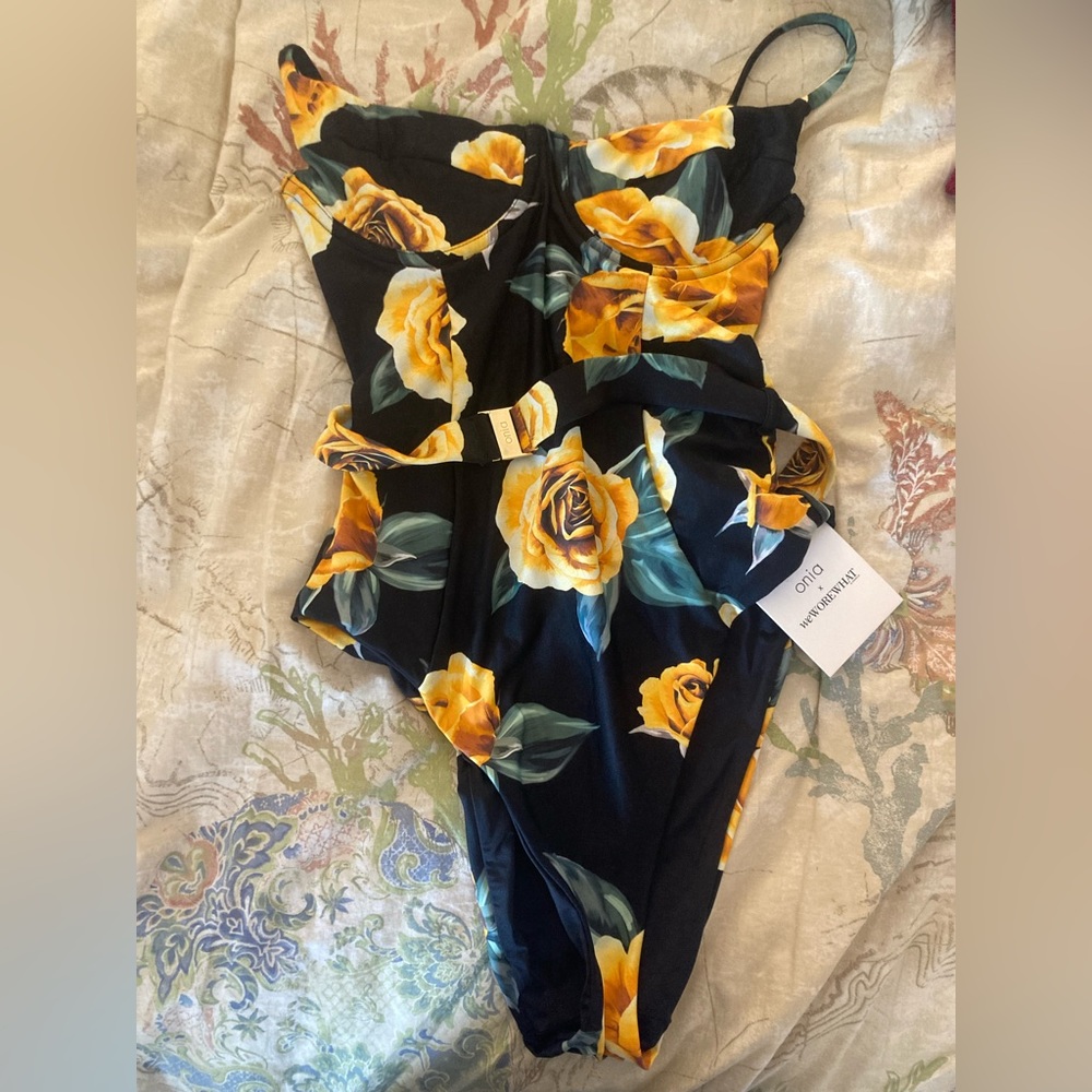 NWT Onia x We Wore What Danielle Roses Swim suit
